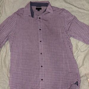 Banana Republic Men's Purple Plaid Button Down Shirt